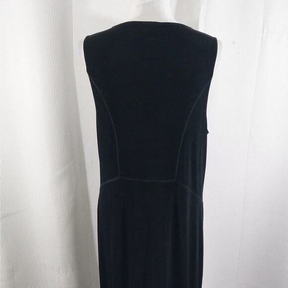 CHICO'S TRAVELERS! LUXE BLACK NO WRINKLE TANK STYLE MAXI DRESS, SLEEVELESS! SZ M - Picture 9 of 11